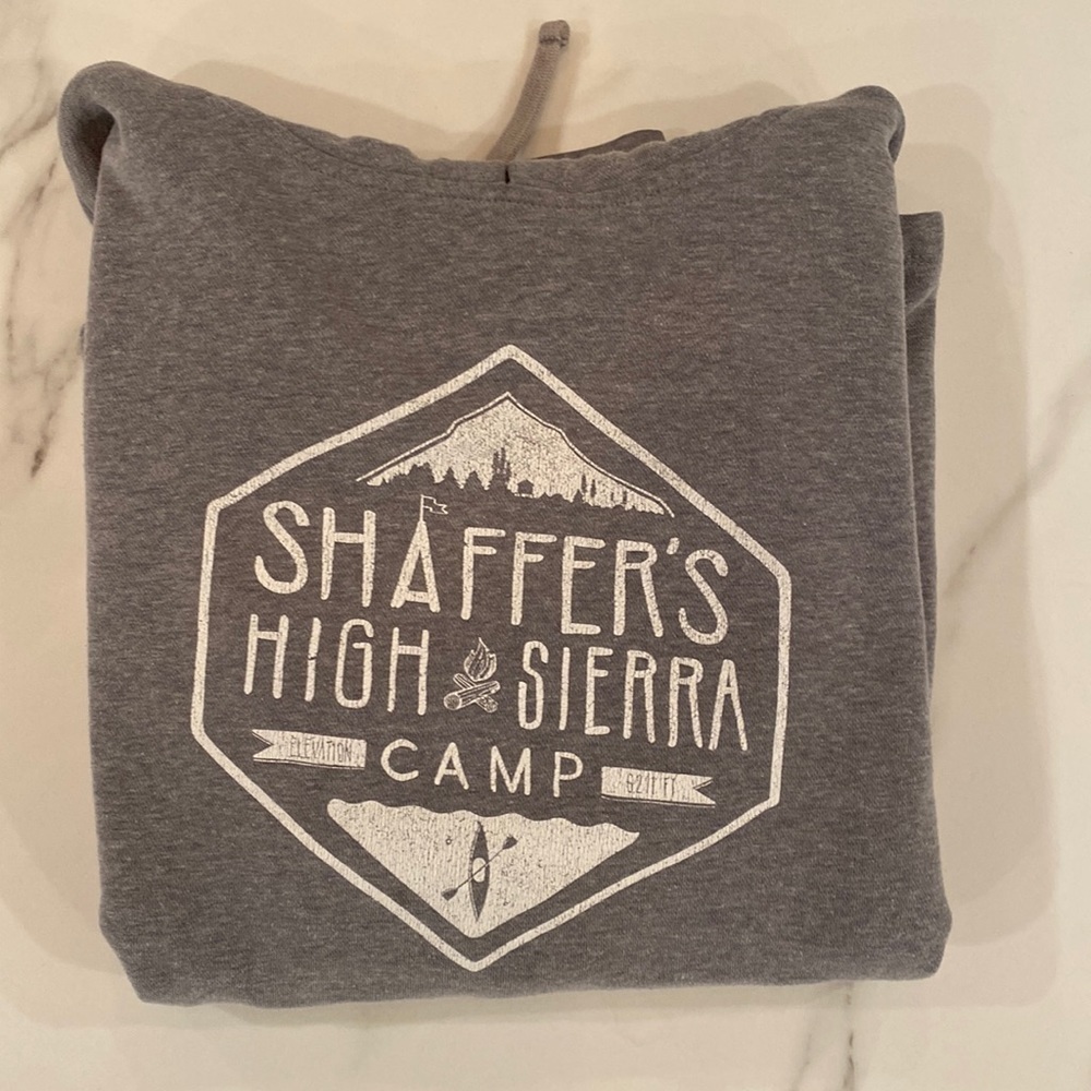 Next Level Unisex Gray Shaffer's High Sierra Camp Hoodie, Men's Size Medium